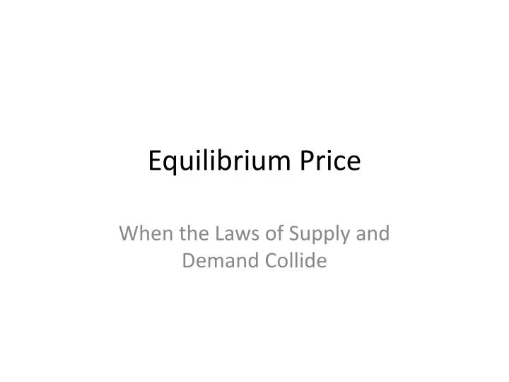 equilibrium price