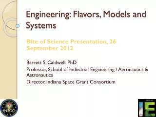 Engineering: Flavors, Models and Systems