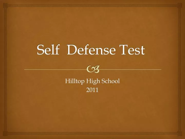 self defense test