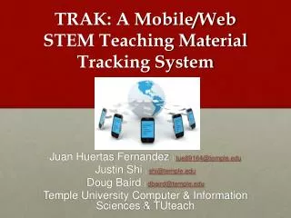TRAK: A Mobile/Web STEM Teaching Material Tracking System