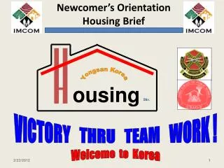 VICTORY THRU TEAM WORK ! Welcome to Korea