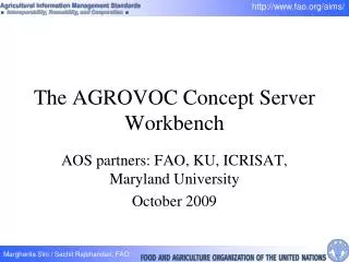 The AGROVOC Concept Server Workbench