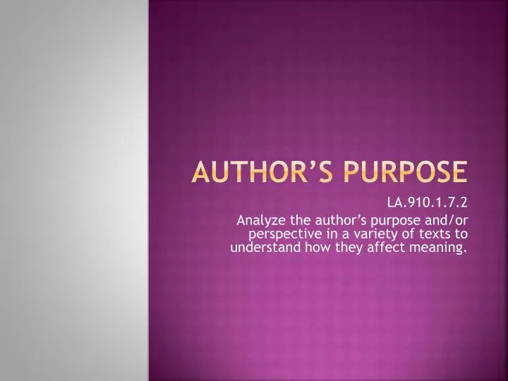 author s purpose