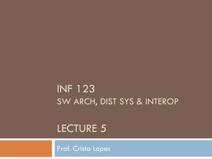 inf 123 sw arch dist sys interop lecture 5