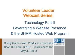 Volunteer Leader Webcast Series: