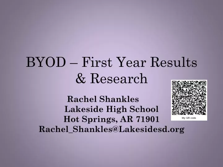 byod first year results research