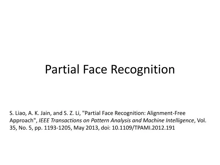 partial face recognition