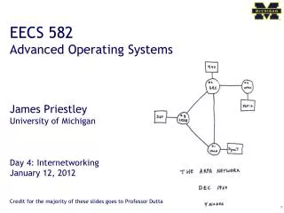 EECS 582 Advanced Operating Systems James Priestley University of Michigan Day 4 : Internetworking January 12, 2012