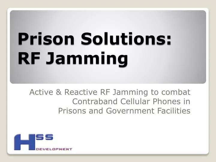 prison solutions rf jamming