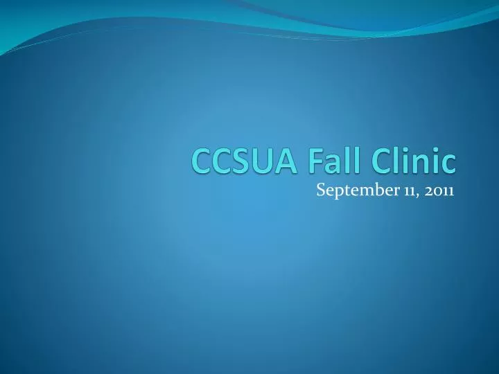 ccsua fall clinic