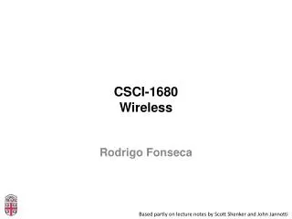 CSCI-1680 Wireless