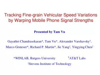 Tracking Fine-grain Vehicular Speed Variations by Warping Mobile Phone Signal Strengths