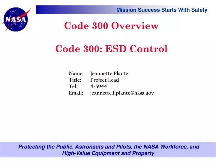 code 300 overview code 300 esd control