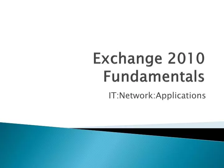 exchange 2010 fundamentals