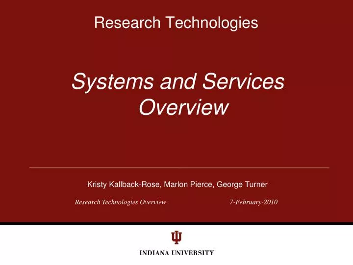 systems and services overview