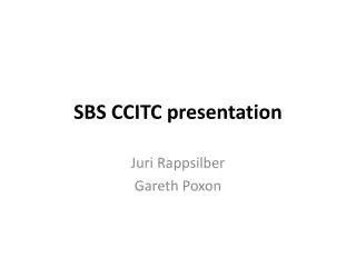 SBS CCITC presentation