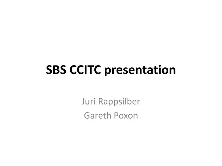 sbs ccitc presentation