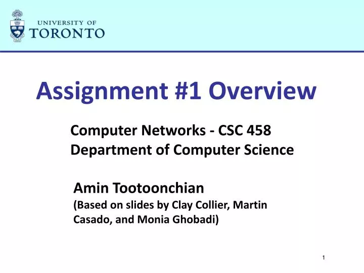 assignment 1 overview