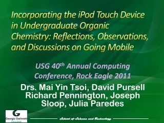 Incorporating the iPod Touch Device in Undergraduate Organic Chemistry: Reflections, Observations, and Discussions on Go