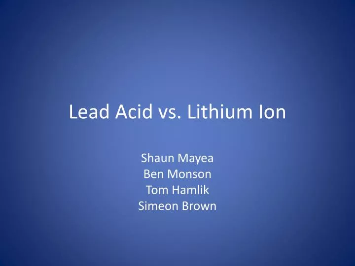 lead acid vs lithium ion