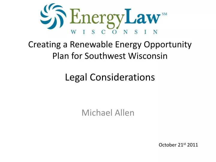 creating a renewable energy opportunity plan for southwest wisconsin legal considerations