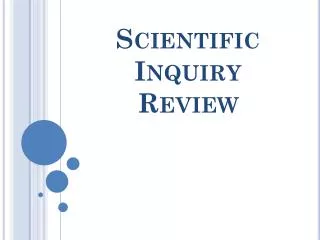 Scientific Inquiry Review