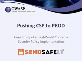 Pushing CSP to PROD