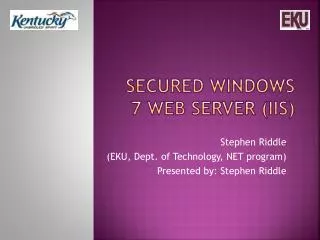 Secured Windows 7 Web server (IIS)
