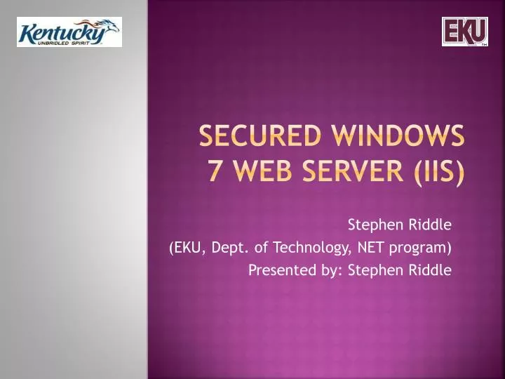 secured windows 7 web server iis
