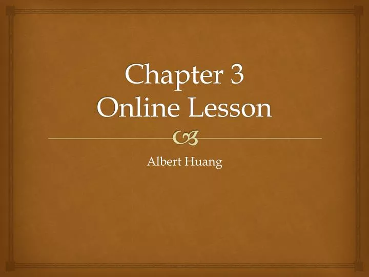 chapter 3 online lesson