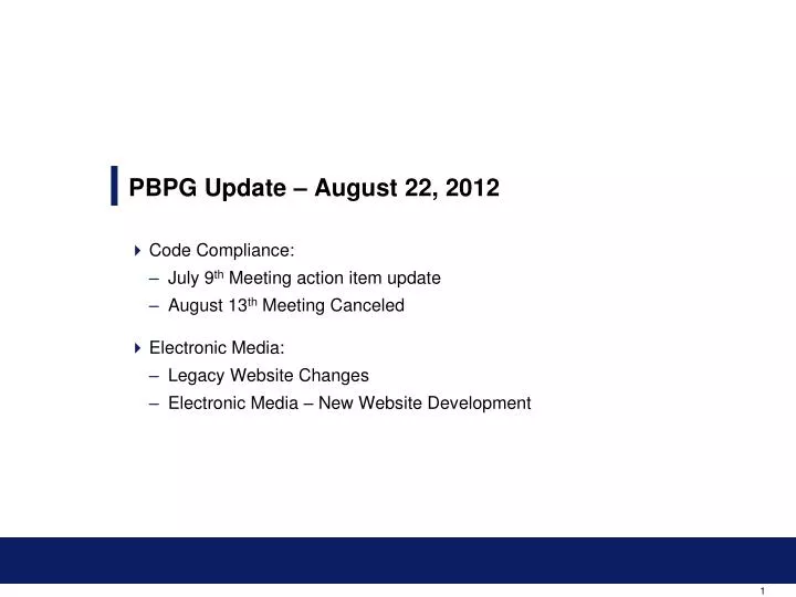 pbpg update august 22 2012