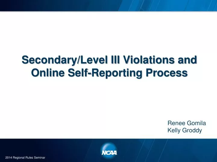 secondary level iii violations and online self reporting process