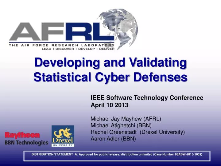 developing and validating statistical cyber defenses
