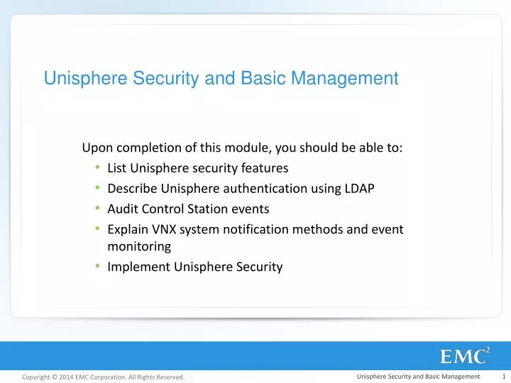 unisphere security and basic management