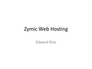Zymic Web Hosting