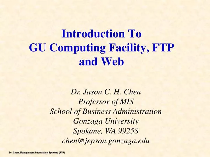 introduction t o gu computing facility ftp and web