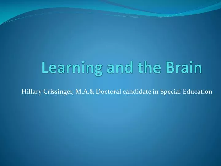 learning and the brain