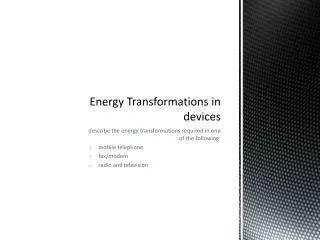 energy transformations in devices