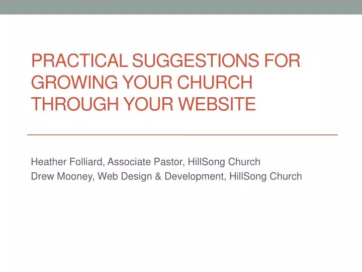 practical suggestions for growing your church through your website