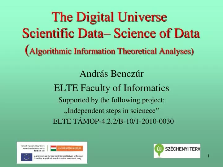 the digital universe scientific data science of data algorithmic information theoretical analyses