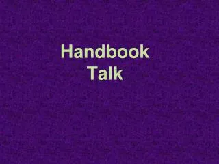 Handbook Talk