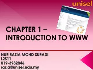 CHAPTER 1 – INTRODUCTION TO WWW