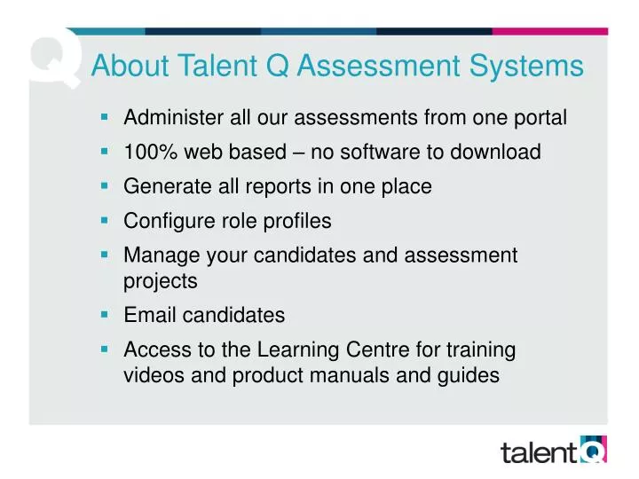 about talent q assessment systems