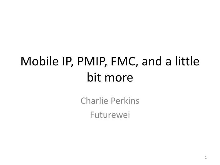mobile ip pmip fmc and a little bit more