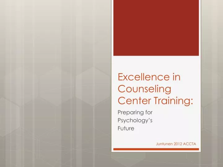 excellence in counseling center training