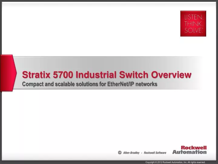 stratix 5700 industrial switch overview
