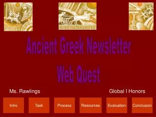 Ancient Greek Newsletter Web Quest