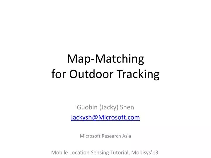 map matching for outdoor tracking