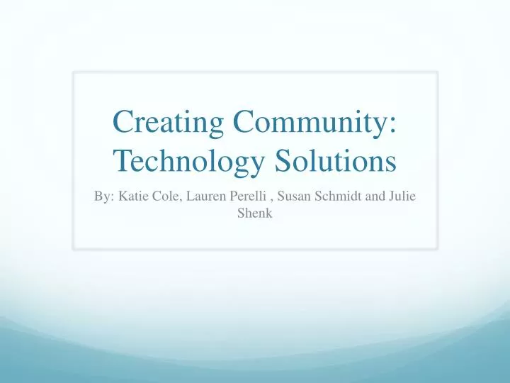 creating community technology solutions