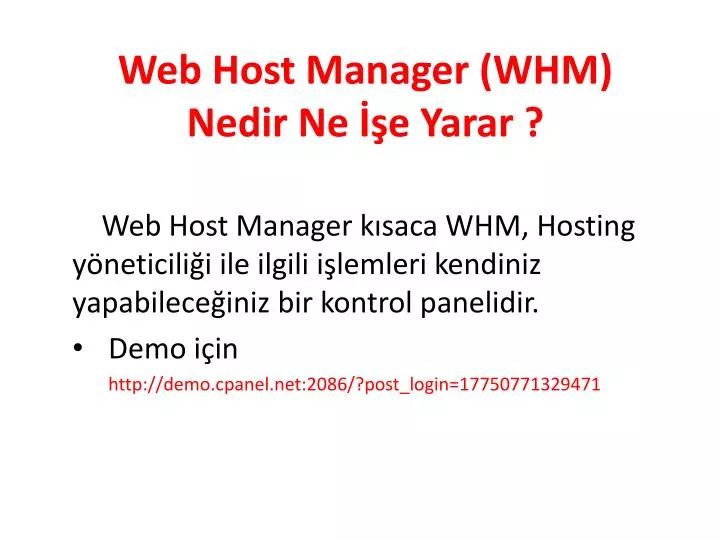 web host manager whm nedir ne e yarar